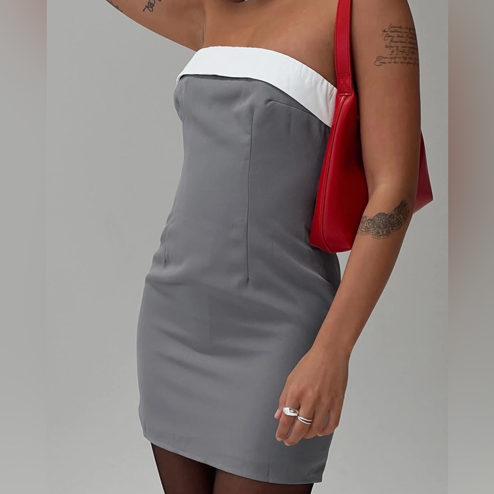 Princess Polly Grey Strapless Mini Dress